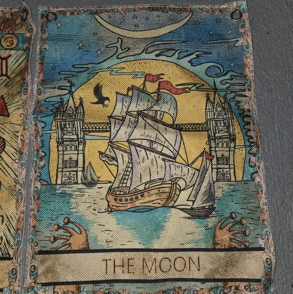Small Tarot Card Tapestries The Sun, The Moon, and The Stars - Picture 3 of 5